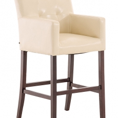 Barová stolička s opierkami Miranda, hnedá podnož - 1