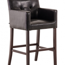 Barová stolička s opierkami Miranda, hnedá podnož - 3