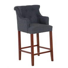 Barová stolička s podrúčkami Sylko, hnedá podnož - 3