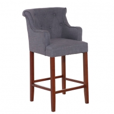 Barová stolička s podrúčkami Sylko, hnedá podnož - 1