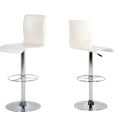 Barová stolička Sadie (Súprava 2 ks), biela/chróm - 4