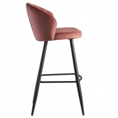 Barová stolička Seina, zamat, rúžová - 4