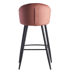 Barová stolička Seina, zamat, rúžová - 5