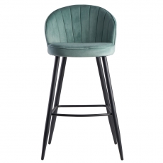 Barová stolička Seina, zamat, svetlo zelená - 2