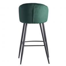 Barová stolička Seina, zamat, tmavo zelená - 5
