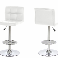 Barová stolička Sevi (Súprava 2 ks), biela/chróm - 1