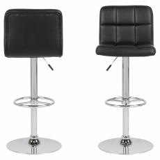 Barová stolička Sevi (Súprava 2 ks), čierna/chróm - 2