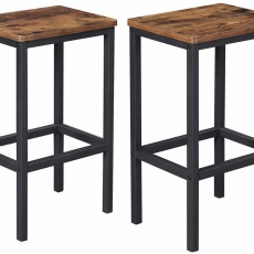 Barová stolička Stella (súprava 2 ks), hnedá/čierna - 1