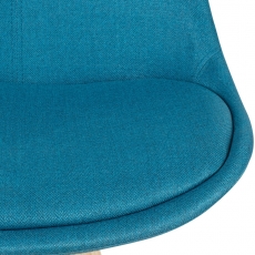 Barová stolička Steve (súprava 2 ks), textil, modrá - 7