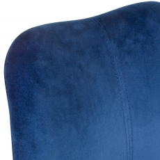 Barová stolička Steve (súprava 2 ks), zamat, modrá/čierna - 6