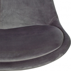 Barová stolička Steve (súprava 2 ks), zamat, sivá/čierna - 7