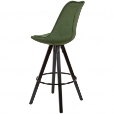 Barová stolička Steve (súprava 2 ks), zamat, zelená/čierna - 5