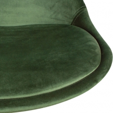 Barová stolička Steve (súprava 2 ks), zamat, zelená/čierna - 7