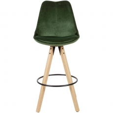 Barová stolička Steve (súprava 2 ks), zamat, zelená - 2