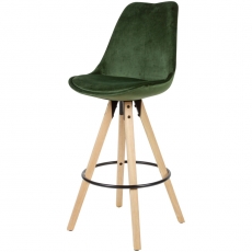 Barová stolička Steve (súprava 2 ks), zamat, zelená - 3