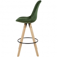Barová stolička Steve (súprava 2 ks), zamat, zelená - 5