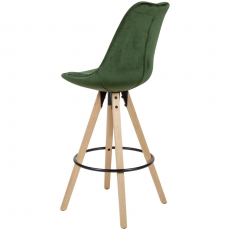 Barová stolička Steve (súprava 2 ks), zamat, zelená - 6
