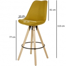 Barová stolička Steve (súprava 2 ks), žltá - 3