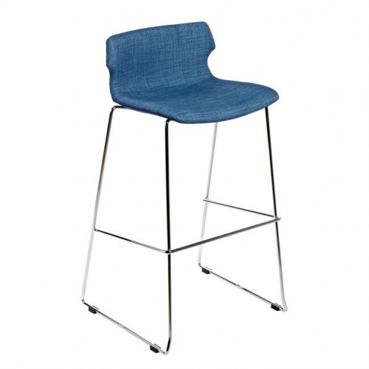 Barová stolička Stolen čalúnená, modrá - 1