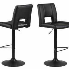 Barová stolička Sylvia (SET 2ks), syntetická koža, čierna - 1