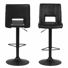 Barová stolička Sylvia (SET 2ks), syntetická koža, čierna - 2