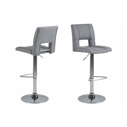 Barová stolička Sylvia (SET 2ks), tkanina, svetlo šedá - 1