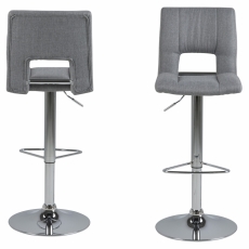 Barová stolička Sylvia (SET 2ks), tkanina, svetlo šedá - 2