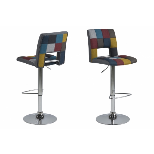 Barová stolička Sylvia (SET 2ks), tkanina, viacfarebná - 1