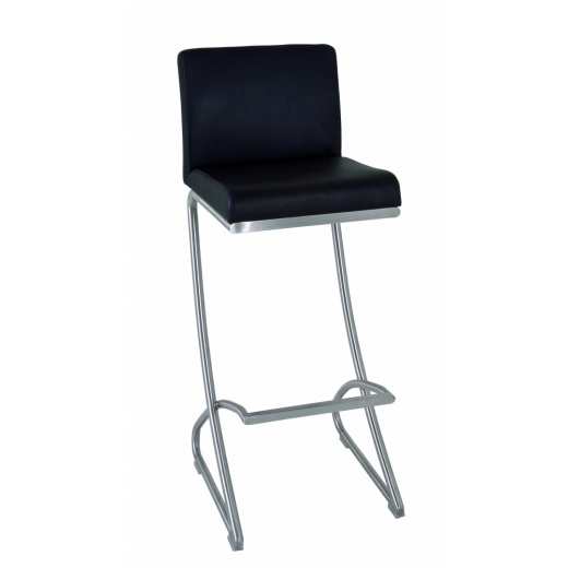 Barová stolička Tabea, 98 cm, nehrdzavejúca oceľ/čierna - 1