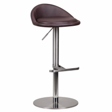 Barová stolička Tage, hnedá/nehrdzavejúca oceľ - 1