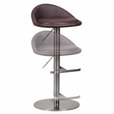 Barová stolička Tage, hnedá/nehrdzavejúca oceľ - 2