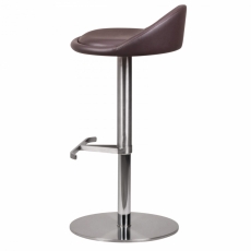 Barová stolička Tage, hnedá/nehrdzavejúca oceľ - 4