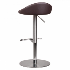 Barová stolička Tage, hnedá/nehrdzavejúca oceľ - 5
