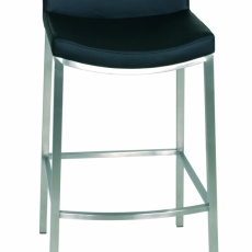 Barová stolička Talona, 95 cm, nehrdzavejúca oceľ/čierna - 1