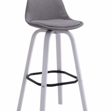 Barová stolička Taris, svetlo šedá / biela - 1