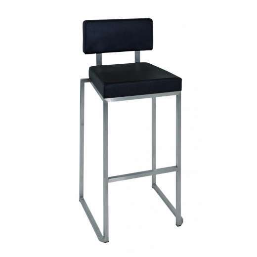 Barová stolička Tavia, 101 cm, nehrdzavejúca oceľ/čierna - 1
