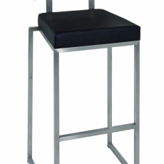 Barová stolička Tavia, 101 cm, nehrdzavejúca oceľ/čierna - 1