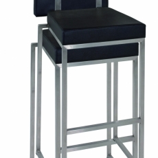 Barová stolička Tavia, 101 cm, nehrdzavejúca oceľ/čierna - 2