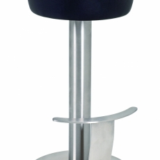 Barová stolička Telida, 78 cm, nehrdzavejúca oceľ/čierna - 1