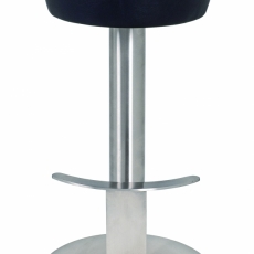 Barová stolička Telida, 78 cm, nehrdzavejúca oceľ/čierna - 3