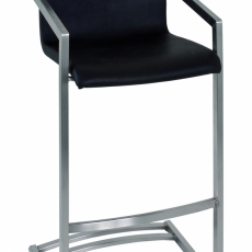 Barová stolička Tesa, 100 cm, nehrdzavejúca oceľ/čierna - 1