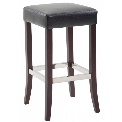 Barová stolička Tiana, čierna / hnedá - 1