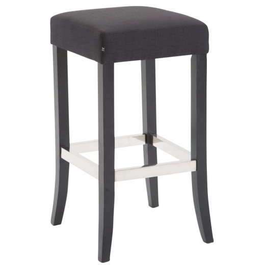 Barová stolička Tiana, textil, čierna - 1