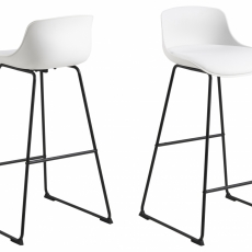 Barová stolička Tina (SET 2ks), plast, biela - 1