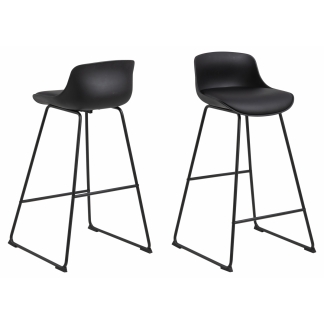 Barová stolička Tina (SET 2ks), plast, čierna