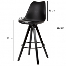 Barová stolička Urban (SET 2 ks), syntetická koža, čierna - 4