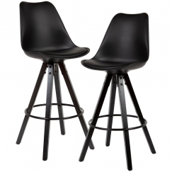 Barová stolička Urban (SET 2 ks), syntetická koža, čierna