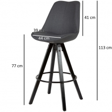 Barová stolička Urban (SET 2 ks), textil, antracitová - 4
