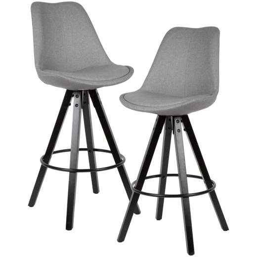 Barová stolička Urban (SET 2 ks), textil, šedá - 1
