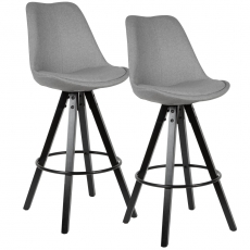 Barová stolička Urban (SET 2 ks), textil, šedá - 2